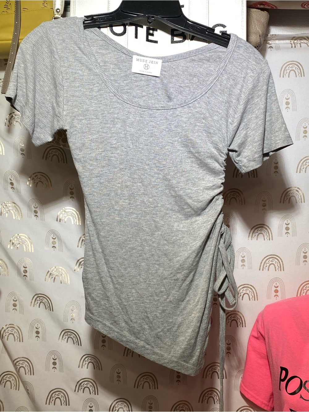 Muse Heather Gray Short-Sleeve Side-Tie Tee